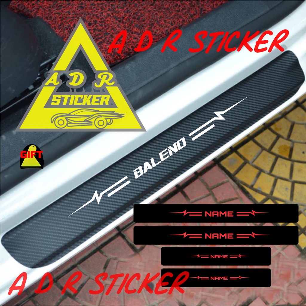 4 pecs stiker carbon 3D stiker pengaman pintu mobil suzuki baleno stiker carbon 3d suzuki baleno sti