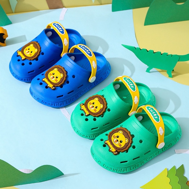 Sandal Anak Selop Lucky Lion / Sendal Anak Laki-laki dan Perempuan Slide Slip On Import 012 Lucky