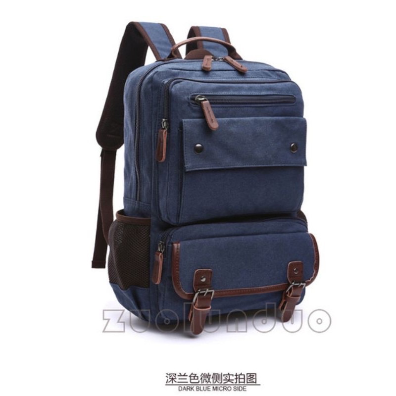 Tas Ransel backpack model laptop tas wanita/Pria Kanvas Import 8676