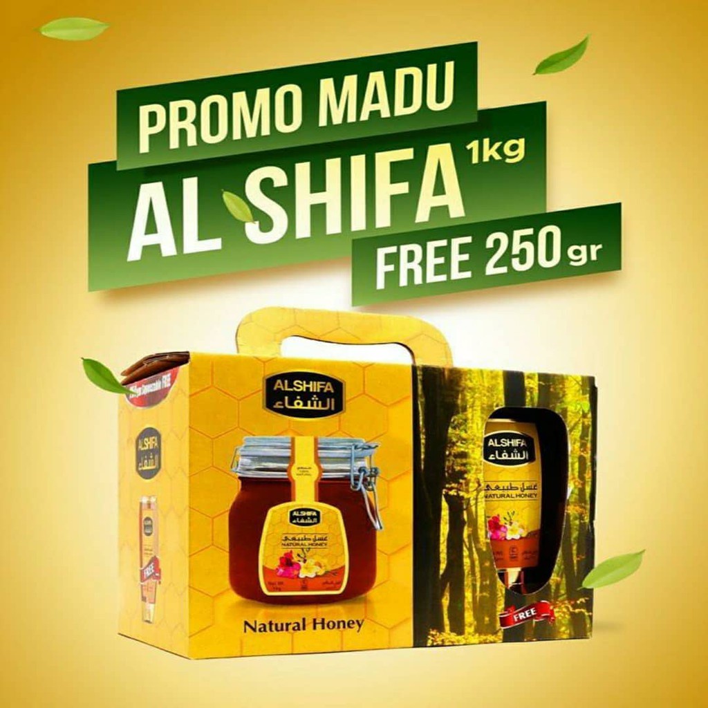 

PAKET MADU ALSHIFA NATURAL HONEY 1kg FREE 250gr | MADU AL SHIFA 100% ORIGINAL