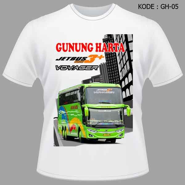 Kaos Bus Gunung Harta Jetbus3 Shd uhd Baju Tshirt Voyager Bis Jetbus 3 Scania GH-05 stok terbatas