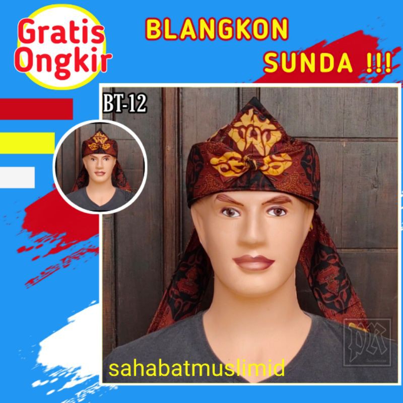 IKET SUNDA BATIK DEWASA TRADISIONAL KHAS CIREBON BLANGKON BATIK SUNDA TOTOPONG UDENG SUNDA