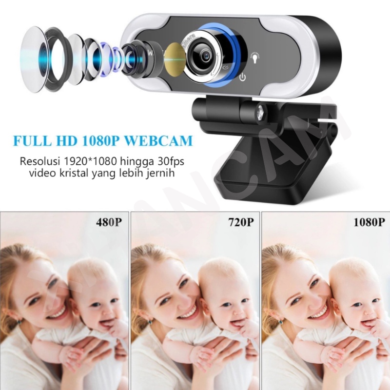 XIHANCAM 3-Level Led Ring Light Ip Camera Usb Camera Zoom Meeting Kamera Laptop Untuk Zoom Kamera Laptop Usb Webcam Pc Camera Laptop Usb Webcam 1080p Web Cam Kamera Webcam Laptop With Mic Live Streaming Kamera Pc Komputer Desktop