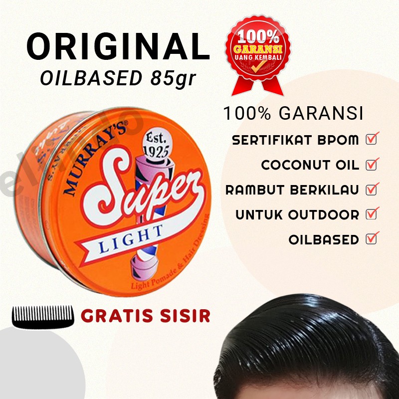 Jual Minyak Rambut Pria Pomade Pria Pomade Waterbased Minyak Rambut Pomade Murrays Super Light Indonesia Shopee Indonesia