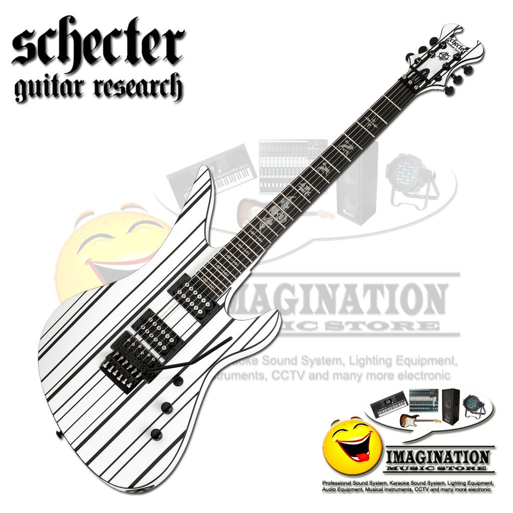 Schecter Synyster Gates Standard in White with Black Pinstripes