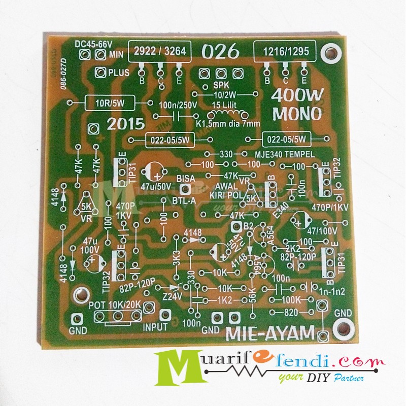 PCB Power Amplifier Driver 400watt MONO MIE-AYAM 026