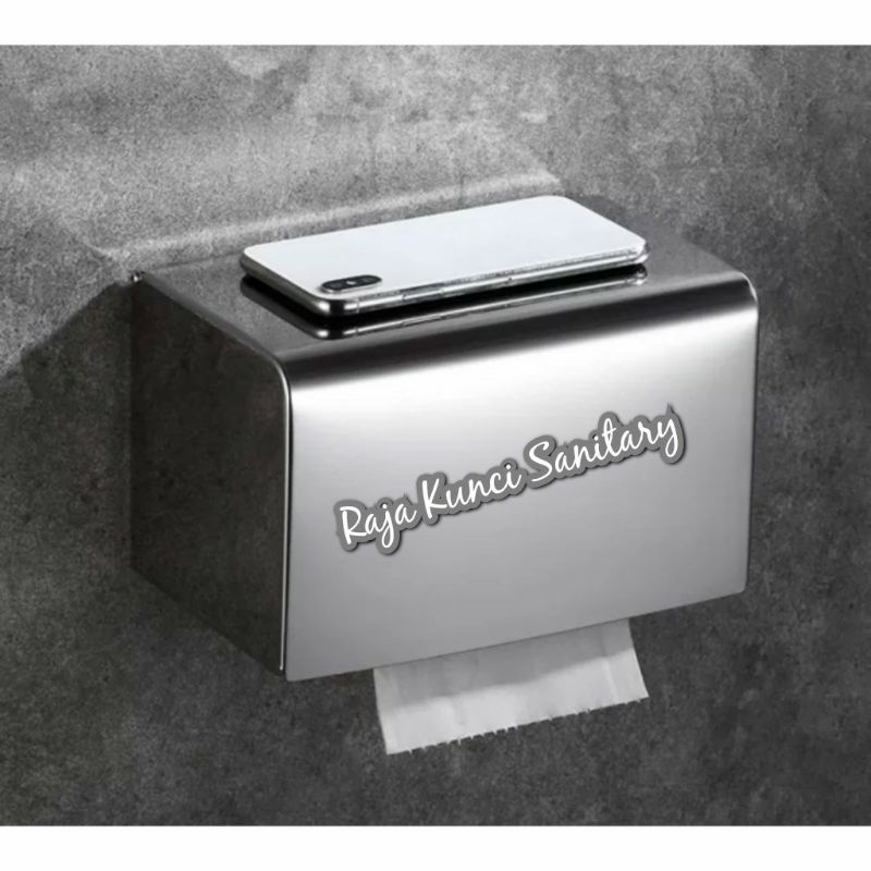 Tempat Tissue Stainless Hitam K22 Black/Rak Tissue Lembaran Hitam Black/Rak Tissue Gulung