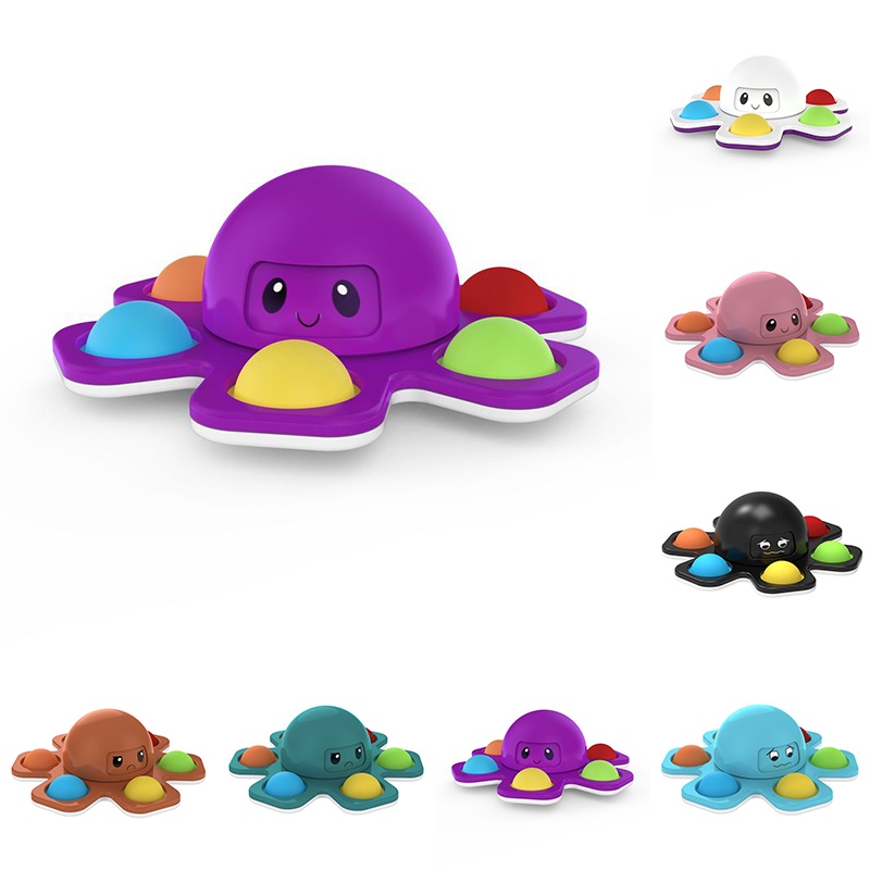 【Ready Stock】Octopus Pop It Gyro Fingertip Push Bubble Toys Stress Reliever Sensory Fidget Silicone toys