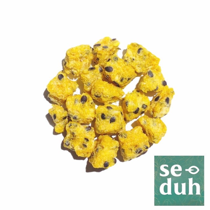 

Buah Kering - Buah Markisa Kering Dadu / Freeze Dried Passion Fruit Dice 250 Gram