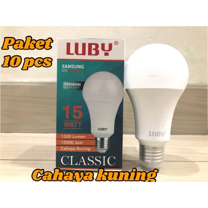 BOHLAM LED LUBY CAHAYA KUNING PAKET 10 PCS 15 WATT