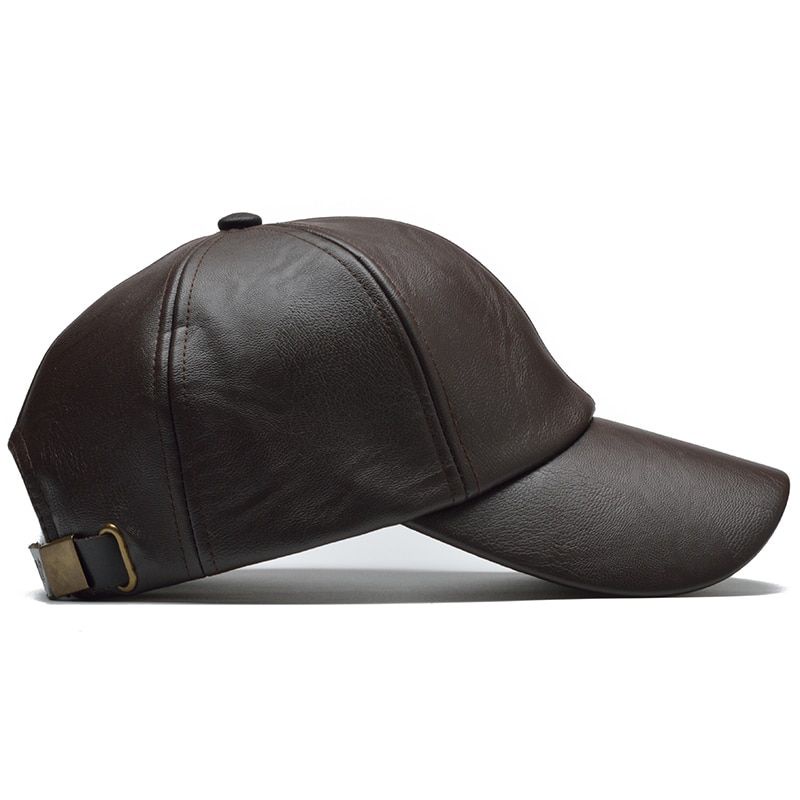 Topi Trucker Baseball PU Leather - MZ392 - Black