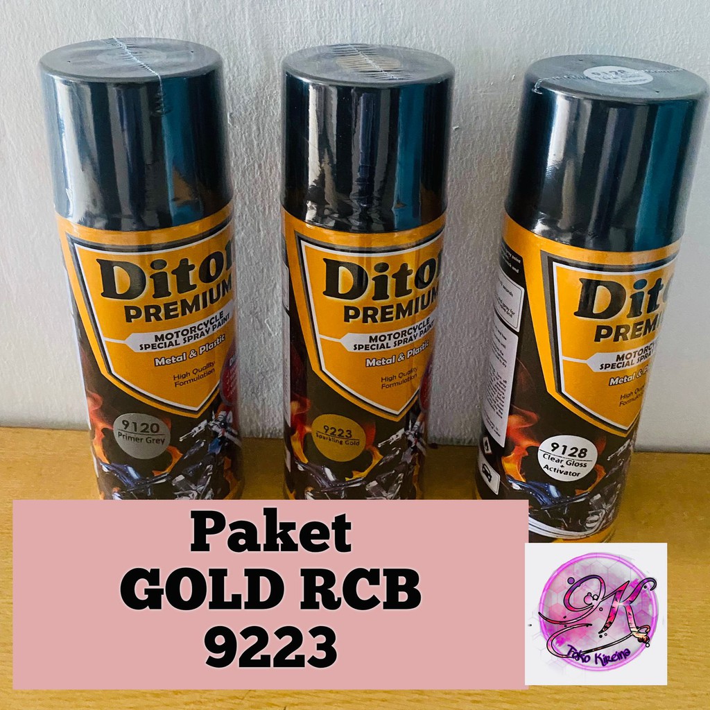 Jual Paket Lengkap Cat Pilox Diton Premium 9223 Sparkling Gold Rcb Warna Emas Cerah 400cc 5879