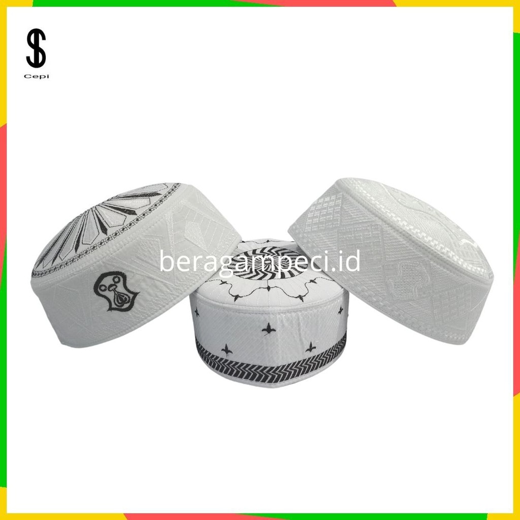 Songkok kopyah peci malaysia logo terumpah putih fashion muslim