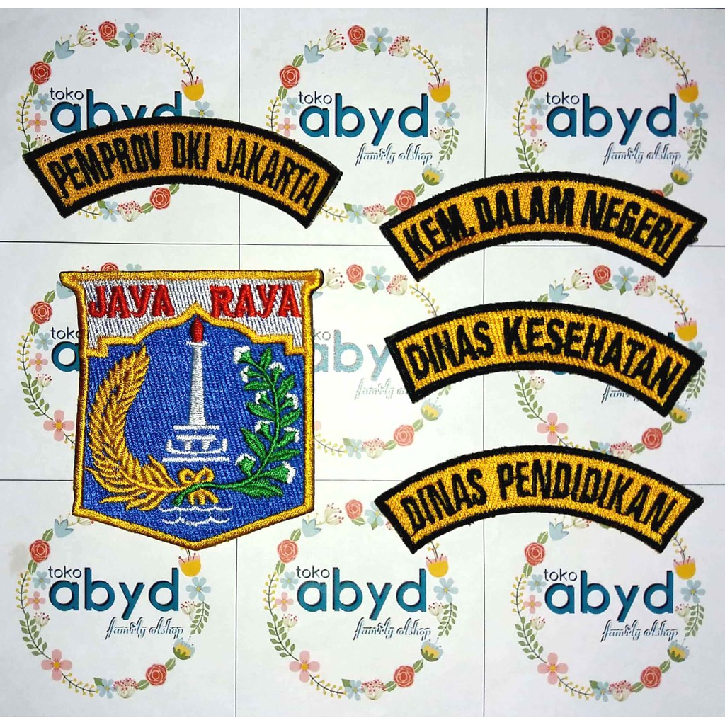 Bet / badge Logo dan lokasi Bordir Seragam PDH Khaki PNS Pria atau Wanita Provinsi DKI Jakarta