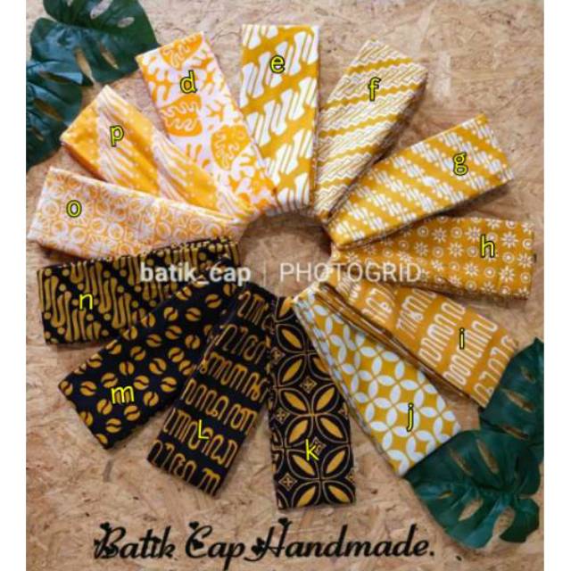  Kain Batik Cap Garutan  Asli Serian Warna Kuning Kain  