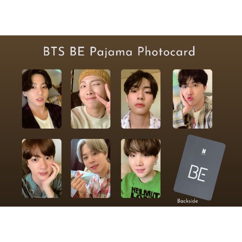 BTS BE pajama Pc / Photocard unofficial