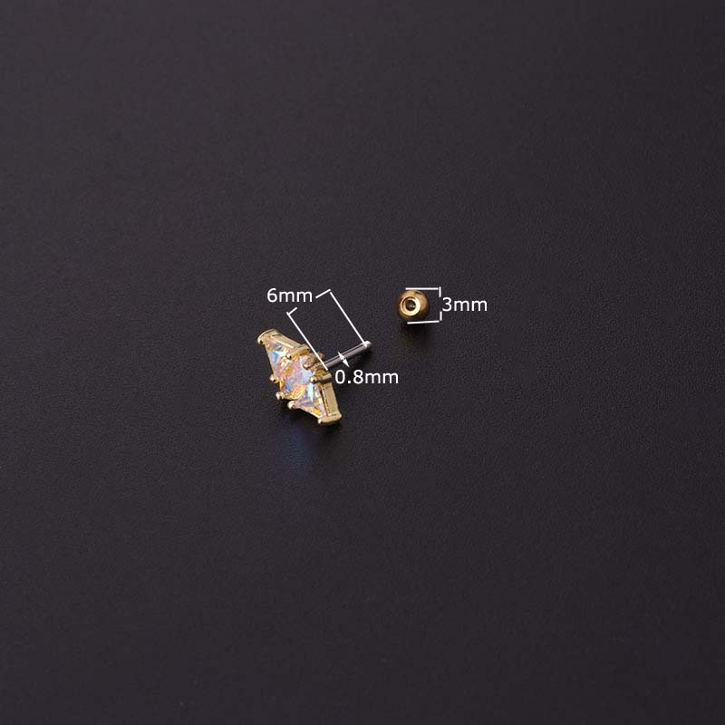 1pc Anting Tindik 20gauge Stud Bentuk Bulan Bintang Bahan Stainless Steel