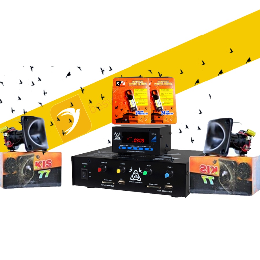 Paket lengkap sound system amplifier walet kis 89 tweeter tarik magnet kis 77 dan suara walet RB03