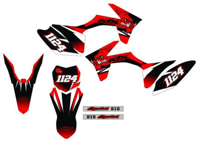 Stiker decal klx celeng red bisa untuk semua motor