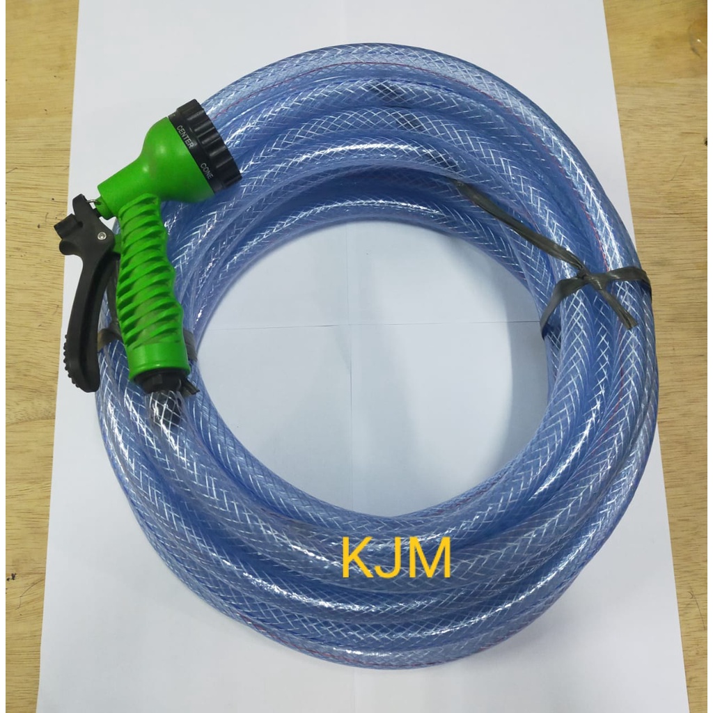 SELANG AIR TAMAN 5/8 INCHI +SEMPROTAN SPRAY GUN/GARDEN HOSE BONUS KLEM 2 PCS