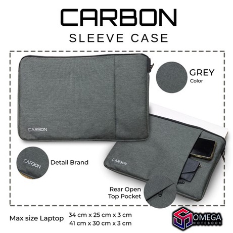 Tas Laptop Softcase Sleeve case CARBON 13&quot; 16&quot; Anti Air dan Tahan Air