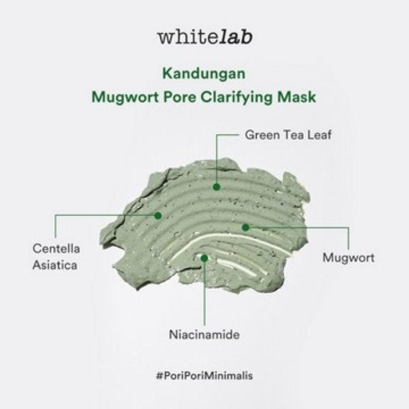 WHITELAB Mugwort Pore Clarifying Face Mask masker wajah