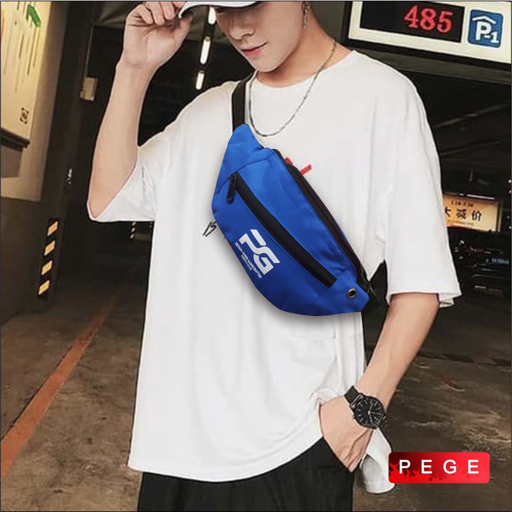 Tas Pinggang Selempang Waistbag Slempang Pria Kasual Slingbag Bahu Bahan Kordura Keren Murah - PG - 8853