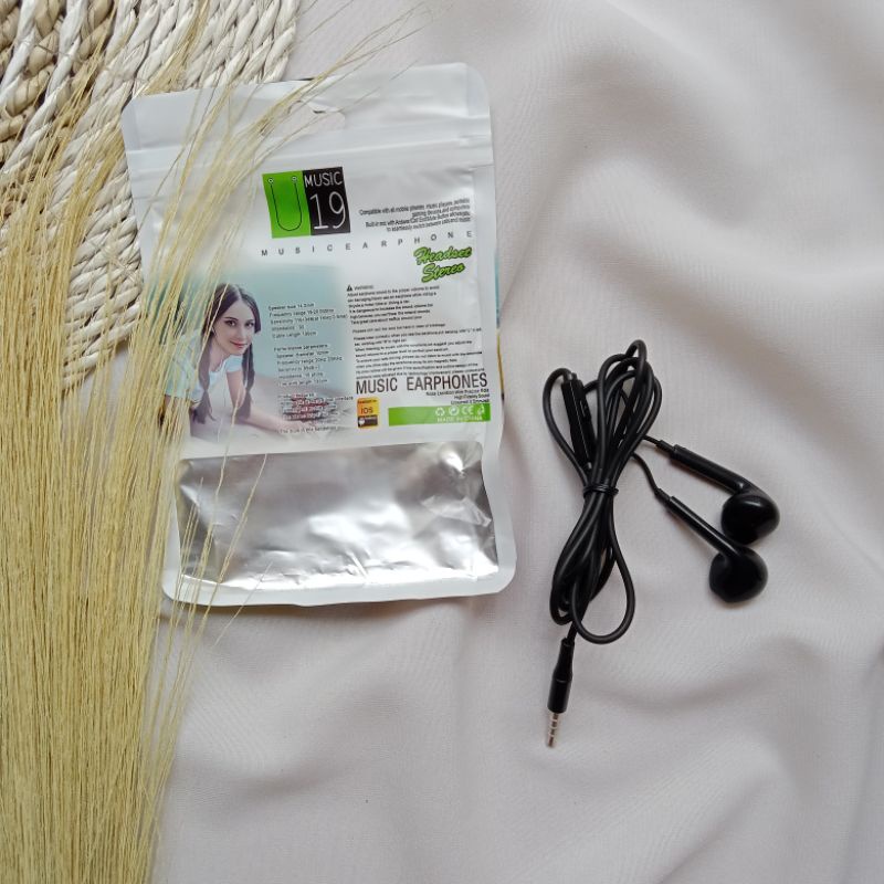 Henset  macaron/ henset earphone music U 19 extra bass + mix