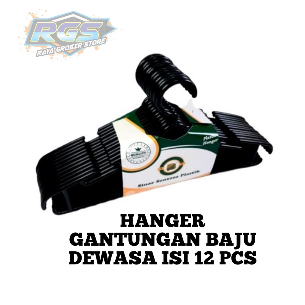 Hot item 12 pcs Hanger plastik / Gantungan Baju Plastik / Hanger Plastik Ssp