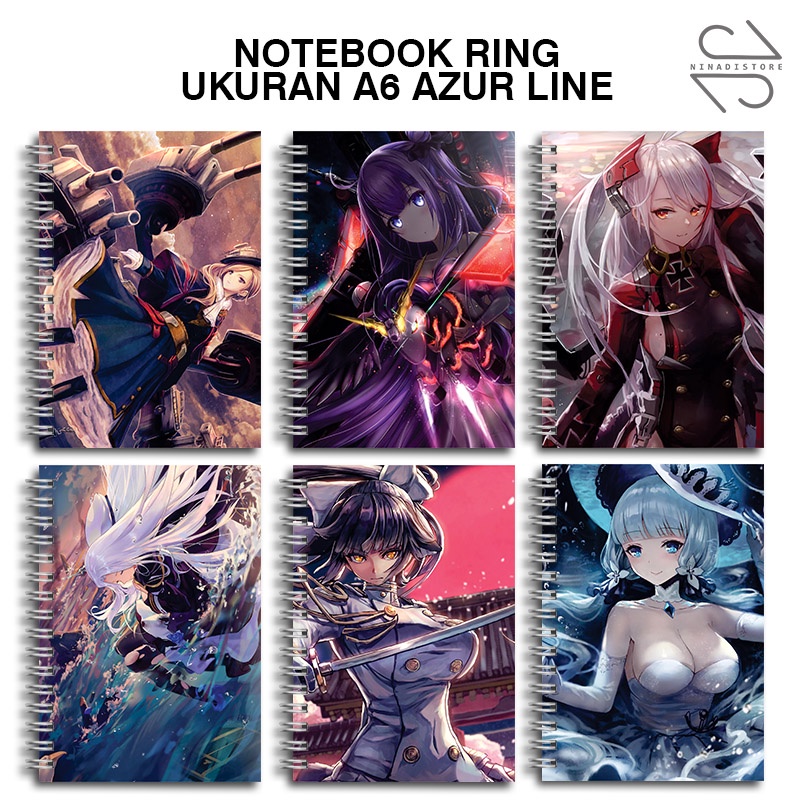 

(BELI 6 GRATIS 1)Buku Tulis Catatan buku notebook buku diary Notebook Ring Spiral A6 60 Lembar koleksi gambar azur line part3