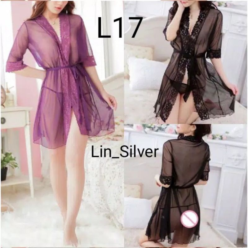 Kimono Transparan Seksi / Sexy Kimono / Lingerie Cantik / Sleepwear Wanita  S M L XL Impor