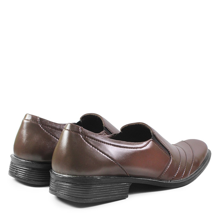 BIG SALE !! Sepatu Casual Formal Pria Pantofel Slop Paul Coklat Kulit Sintetis Kerja Kantor