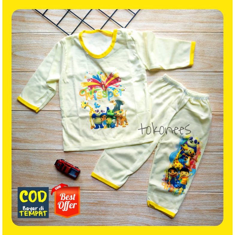 Piyama Bayi Karakter Set Setelan Baju Tidur anak tidur Kaos Katun