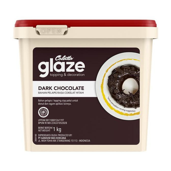 

BAHAN KUE COLATTA GLAZE DARK TOPING RASA COKELAT HITAM 1 KG PERISA MAKANAN & MINUMAN