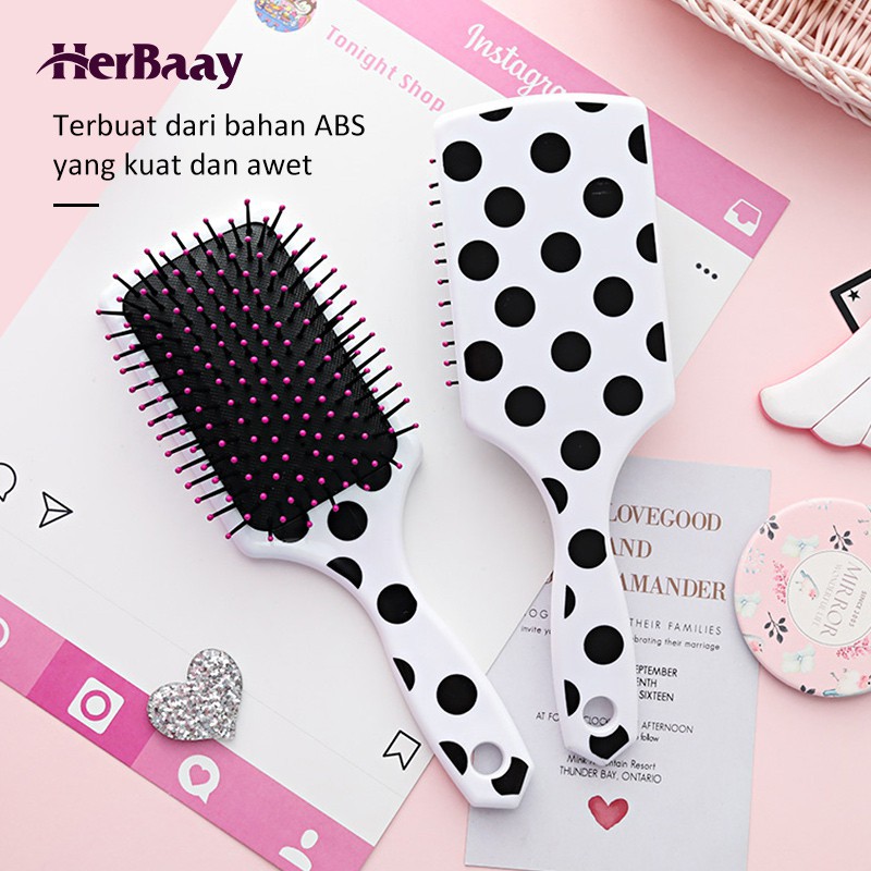 NSJ New Motif Sisir Jumbo Polkadot Anti Rontok Hair Style Comb Rambut Wanita Sisir Rambut