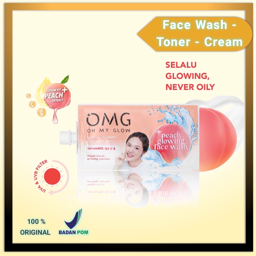 OMG OH MY GLOW Peach Glowing Face Wash Sachet - Cream Sachet