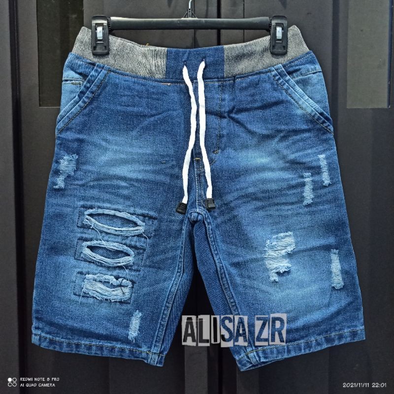 Celana jeans Kolor pendek pria terbaru rip bioblitz