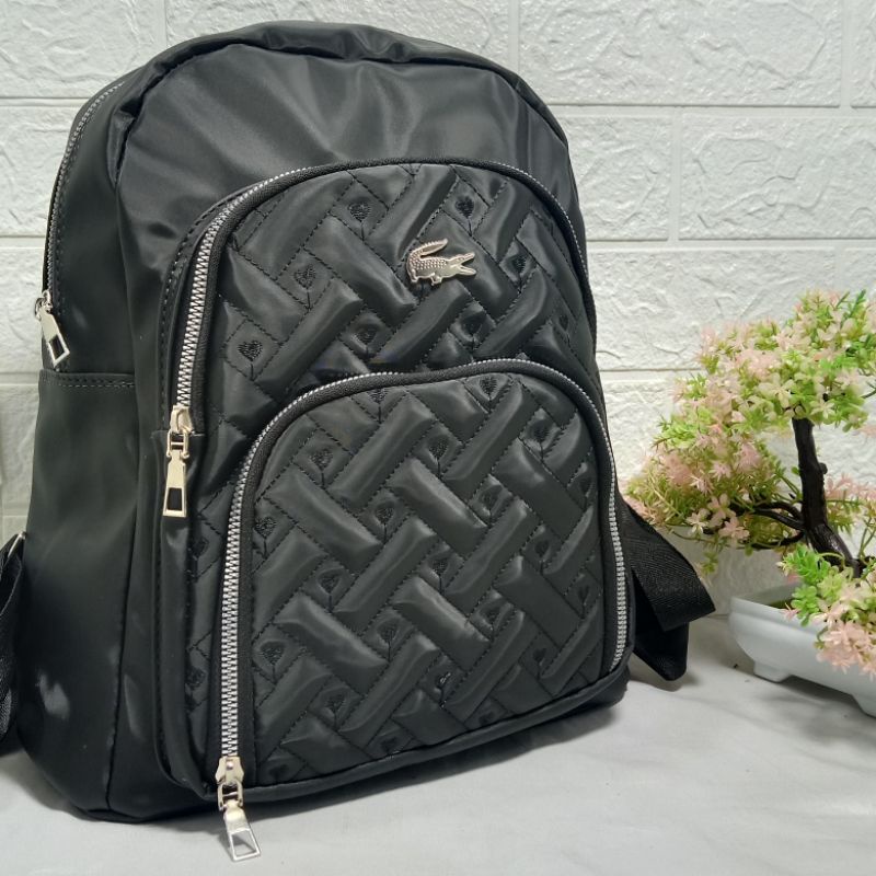 Ransel Fashion Wanita NiLon bordir-H.hitam