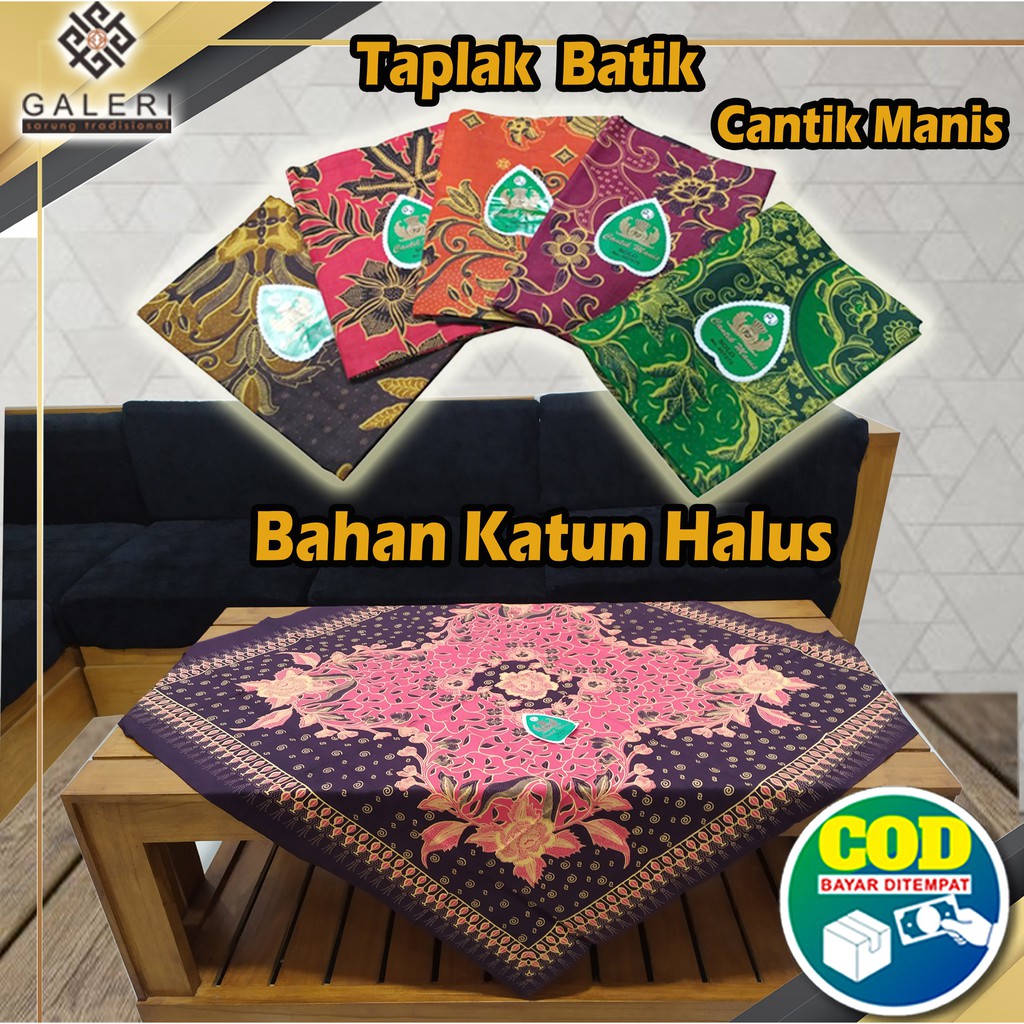 Taplak Meja Cantik Manis Batik Segi Empat Kantor Guru Sekolah 100cm x 100cm