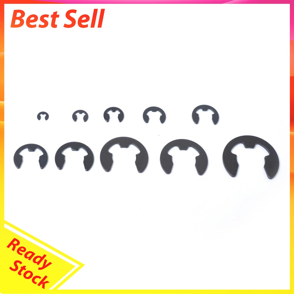 Carbon Spring Steel E-clip Snap Ring Assortment Circlip Retaining Ring Kit