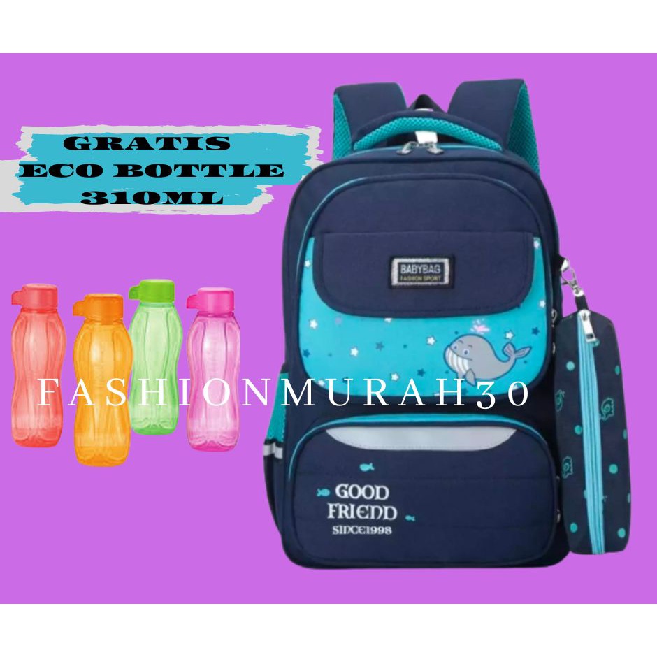 GRATIS BOTOL - TAS PAUS - Tas Ransel Backpack Korea Fashion Lucu