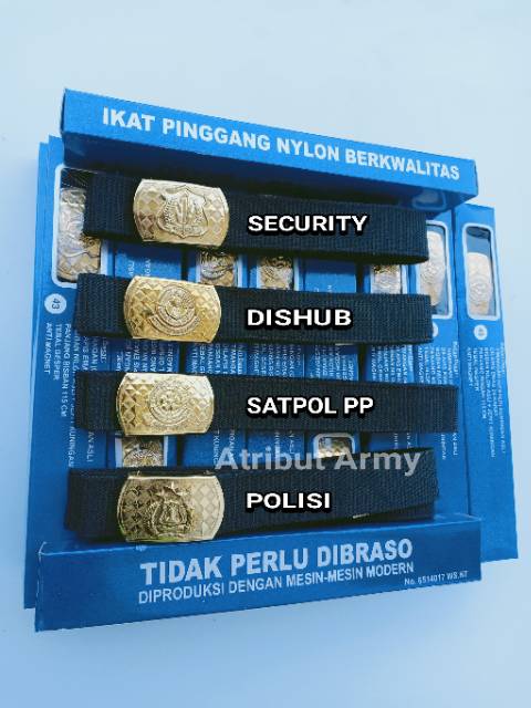 Sabuk Kopel PDH US Satpam Motif | Ikat pinggang nylon Atribut Security Satpam Polri TNI