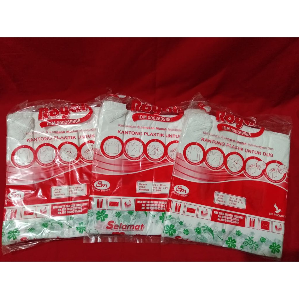 PALING DIBURU!!! Kantong Plastik Dus Merk Royal (uk dus 20x20)