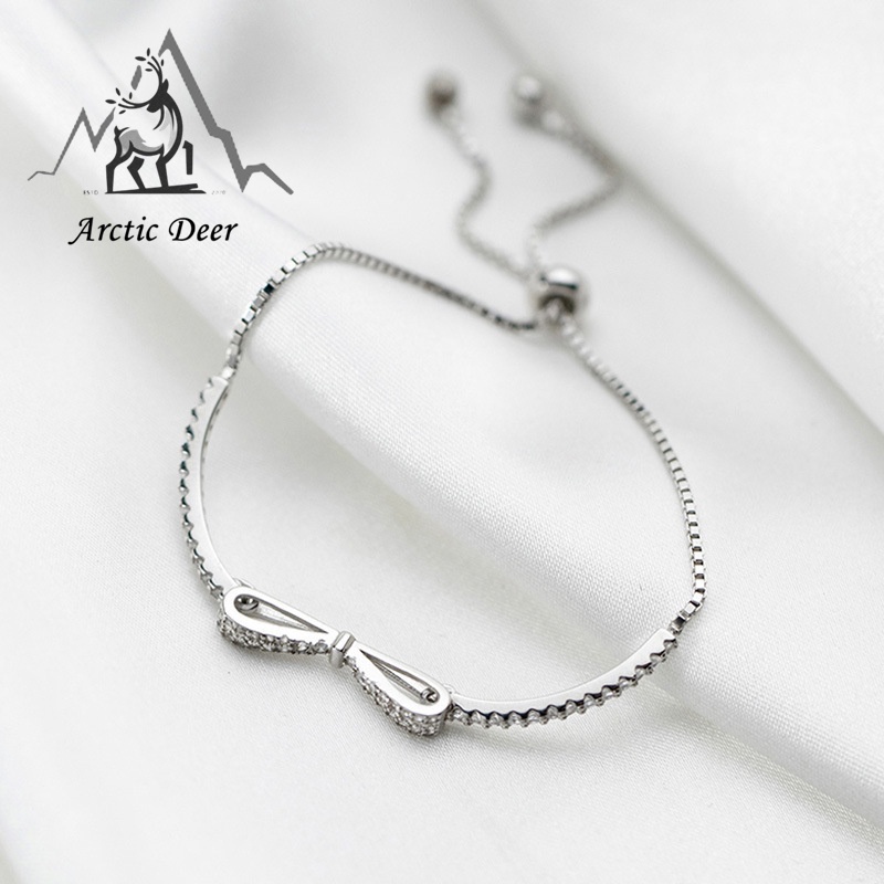 Flash diamond-gelang bow bracelet female simple ins style design niche temperament fresh fashion cool style bracelet Original Arctic Deer