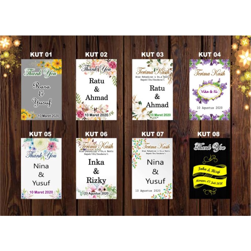 Kartu ucapan terimakasih/kartu penukaran souvenir/voucher fotobooth/kupon foto booth
