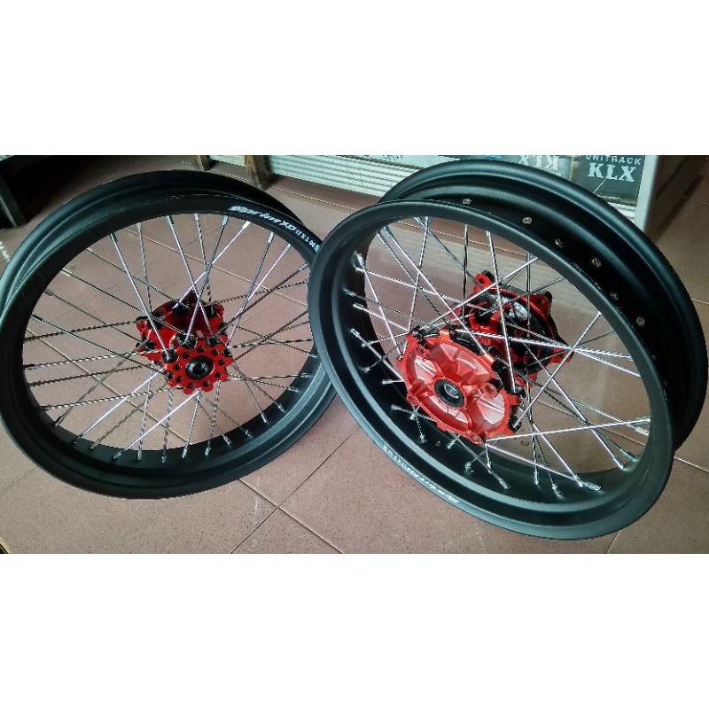 RODA SET SUPERMOTO HONDA CRF 150L WHELLSET SUPERMOTO HONDA CRF 150L VELG SUPERMOTO CRF TERMURAH