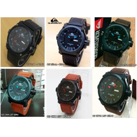 BAJ JAM TANGAN Quicksilver Tanggal Hari Kulit  QS001  JAM TANGAN MURAH JAM TANGAN PRIA