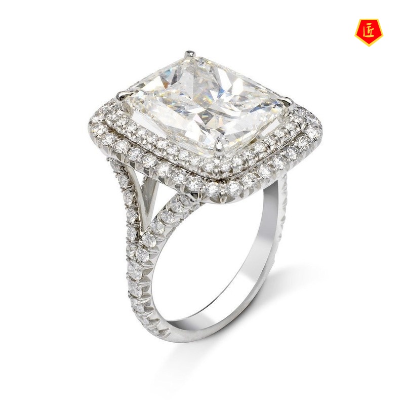 [Ready Stock]Fashion New Exaggerated Square Diamond Ring