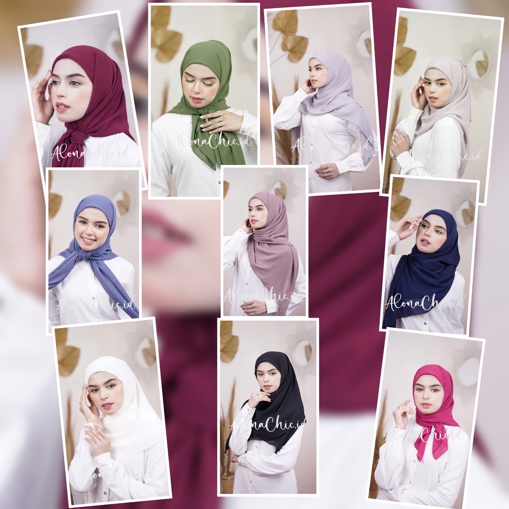 Hijab Segiempat Instant Plus Inner 2in1 Ikat | Segitiga Instant Plus Inner 2in1 | Ceruty Babydoll | 2 Layer by ALONACHIC.ID