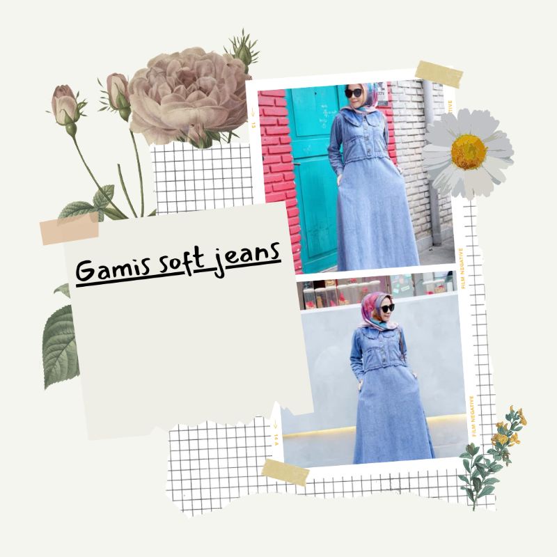 Gamis jeans/ Gamis soft jeans by Gyl (READY)